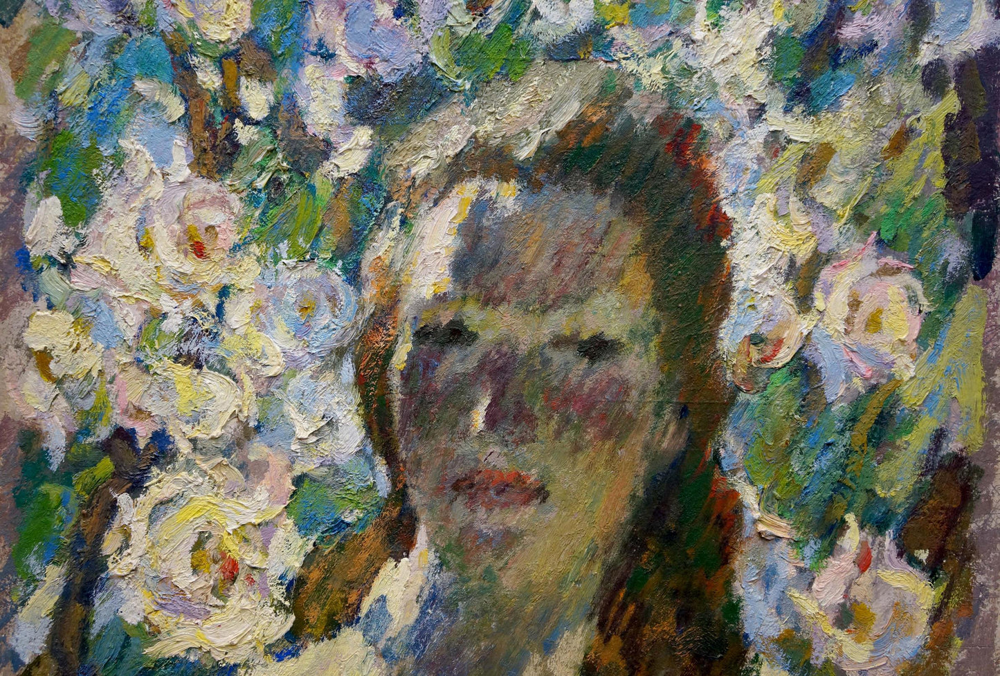 Oil painting Woman among the rose Zhurakovsky Victor Petrovich