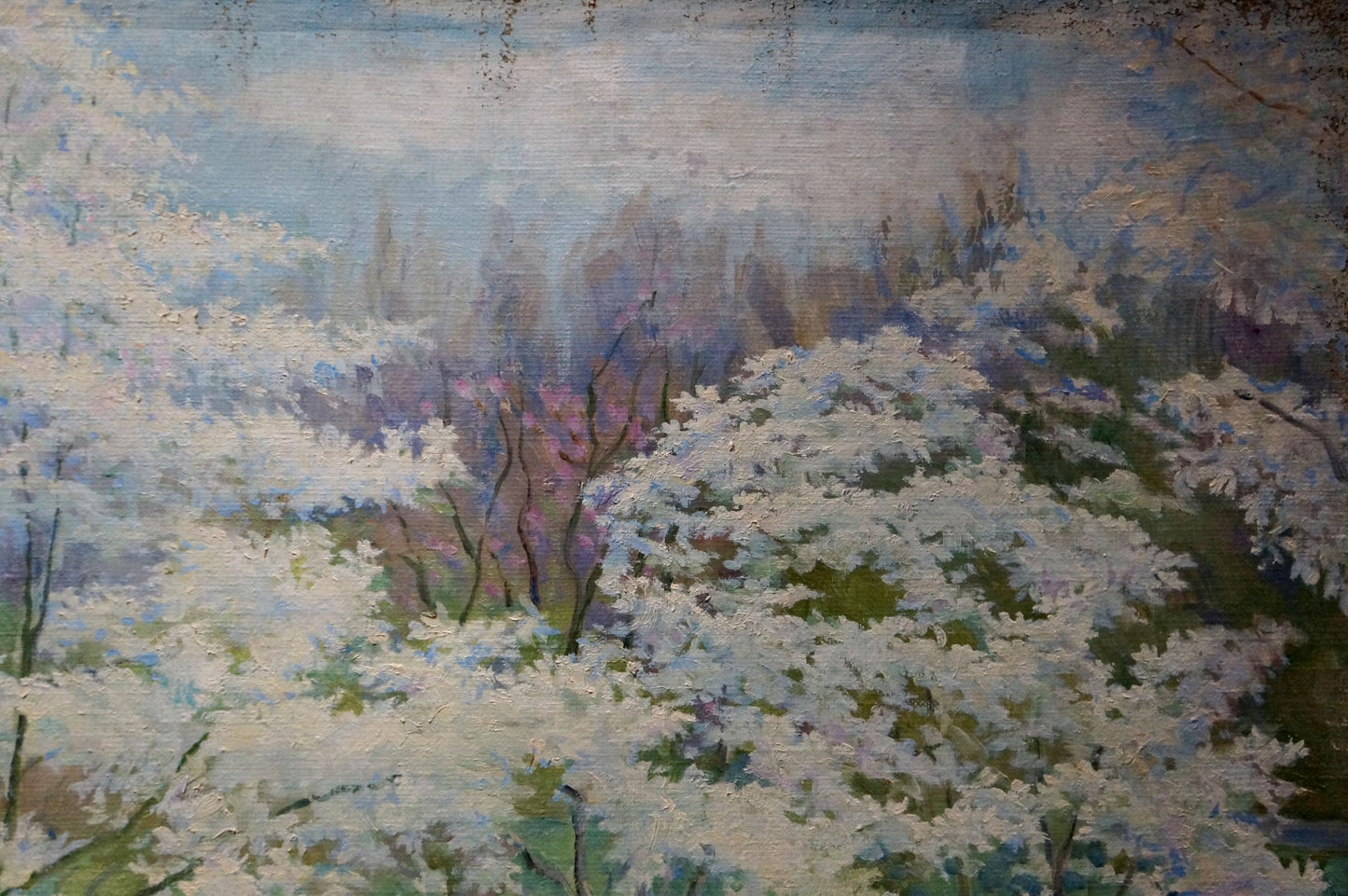 Oil Artwork: Summer Landscape in the Garden by Elvira Titarenko