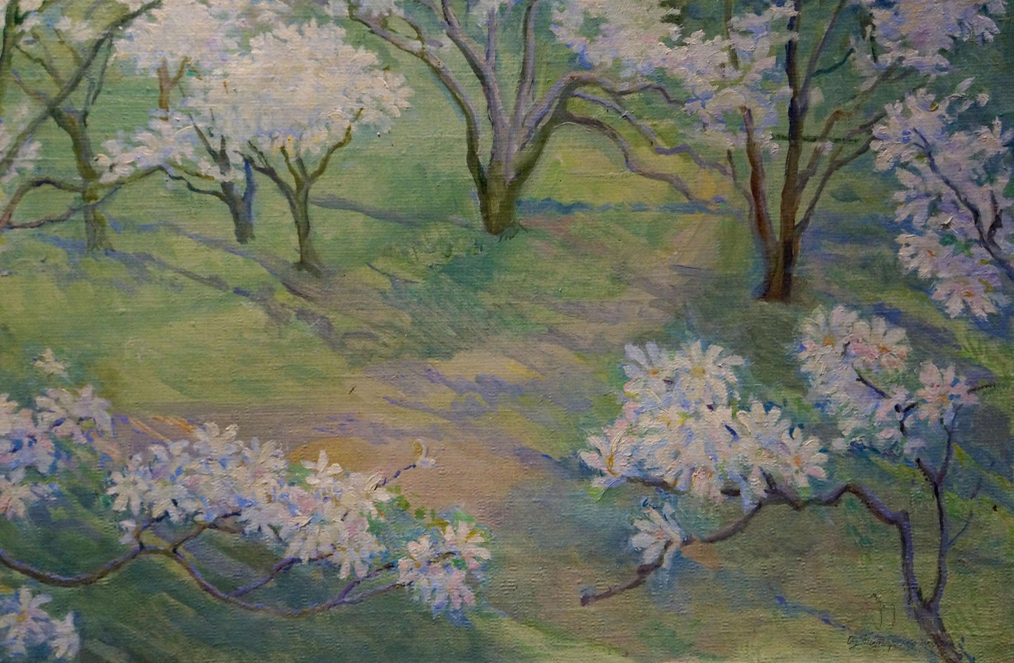 Garden Scene in Oil: Summer Landscape by Elvira Titarenko