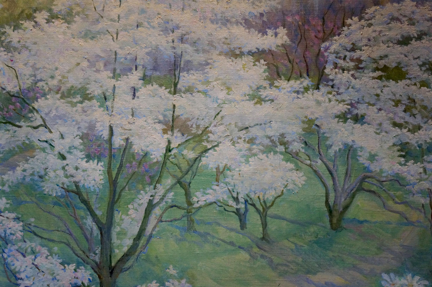 Elvira Titarenko's Oil Painting Depicting a Summer Garden Landscape