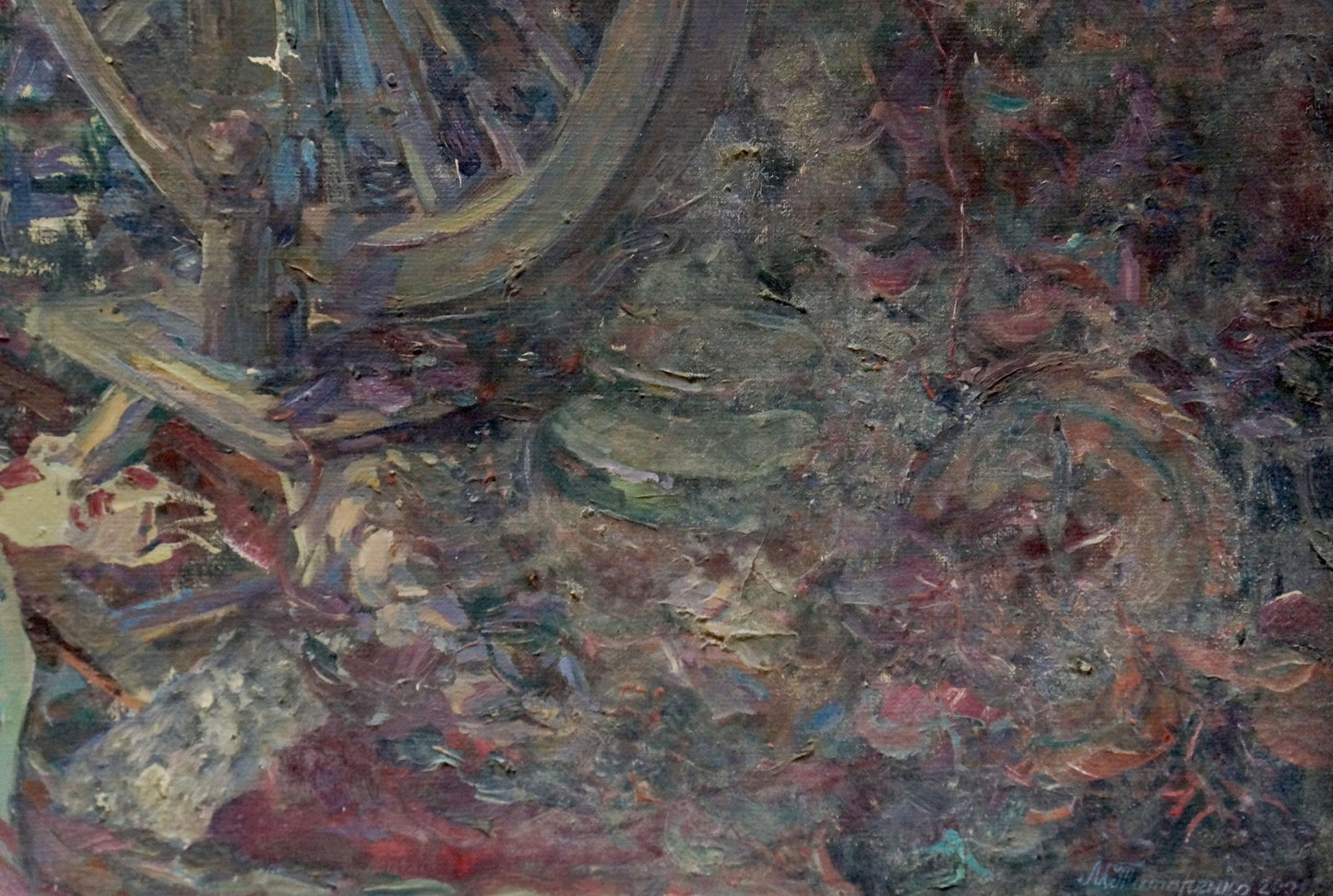 Oil painting In the courtyard Titarenko Maria Anatolyevna