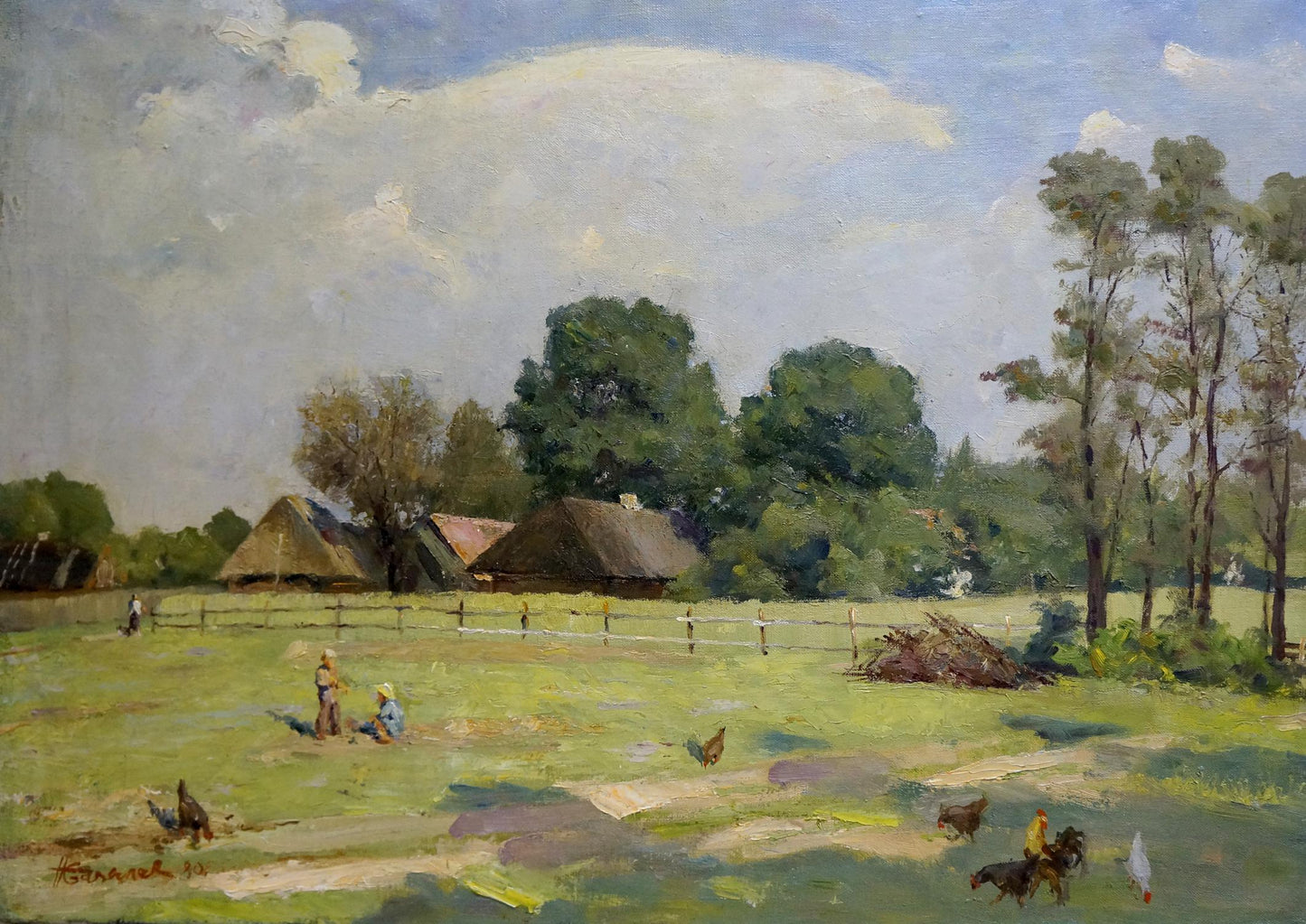 Oil painting In the village Bazylev Nikolay Ivanovich