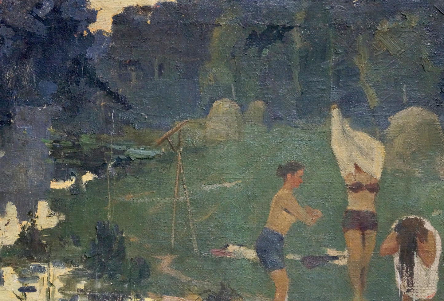 Oil painting By the river Unknown artist