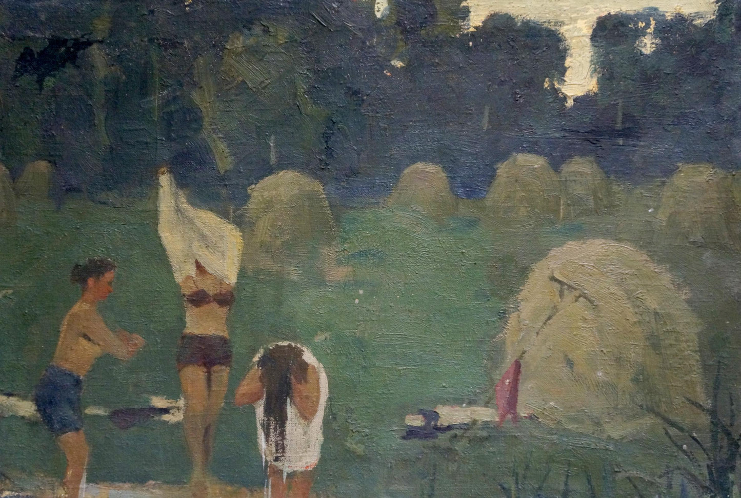 Oil painting By the river Unknown artist