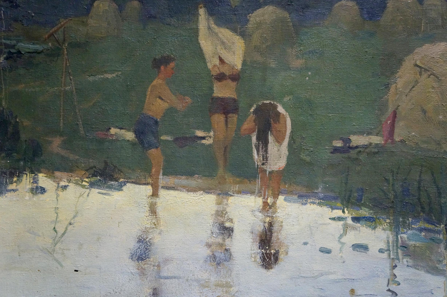 Oil painting By the river Unknown artist