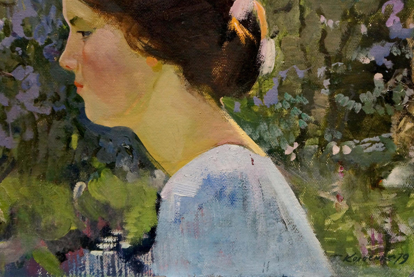 Oil painting When the lilac blooms Kolesnik Boris Afanasevich