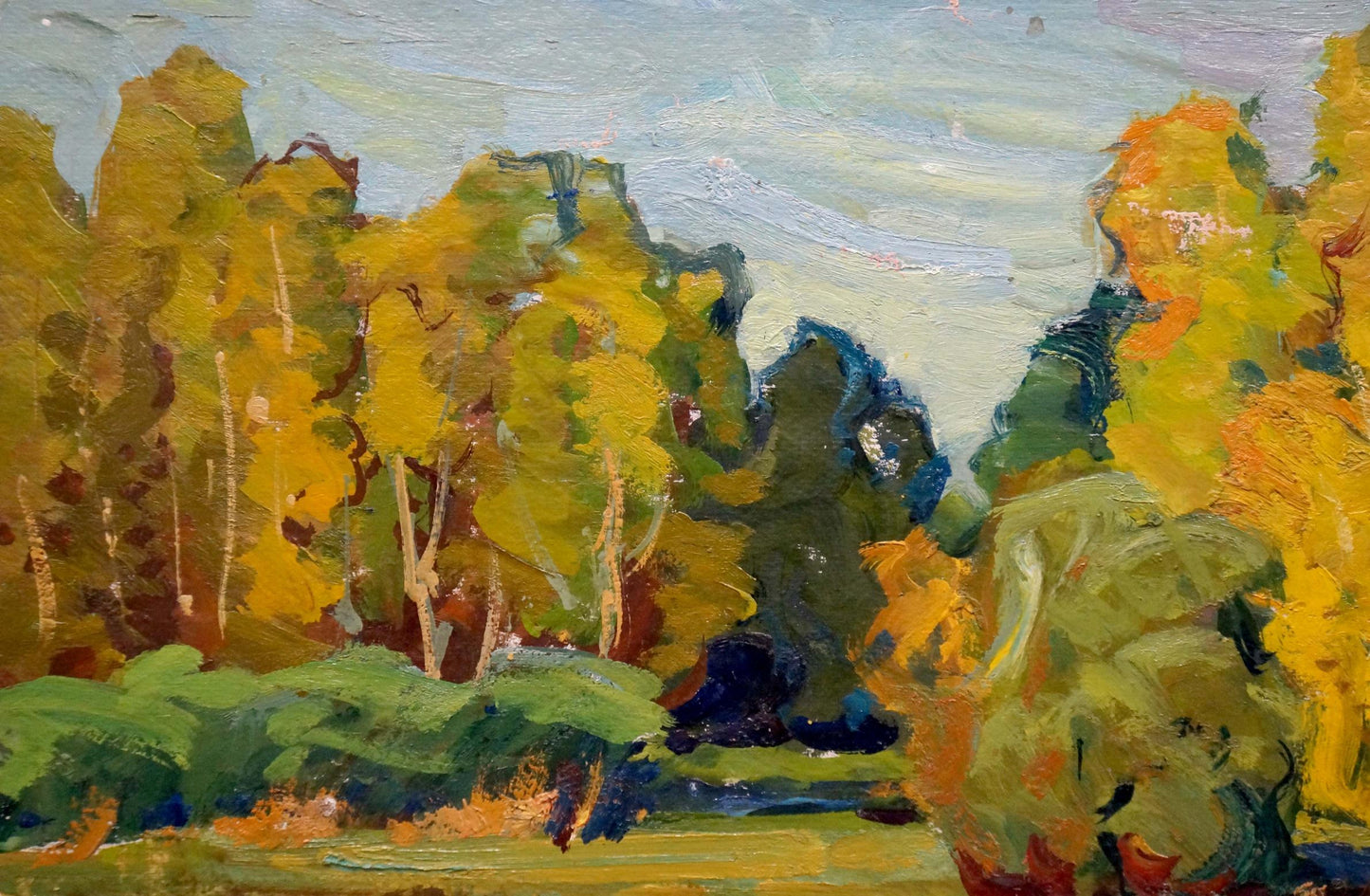 Oil painting Autumn landscape Fomin Anatoly Nikiforovich