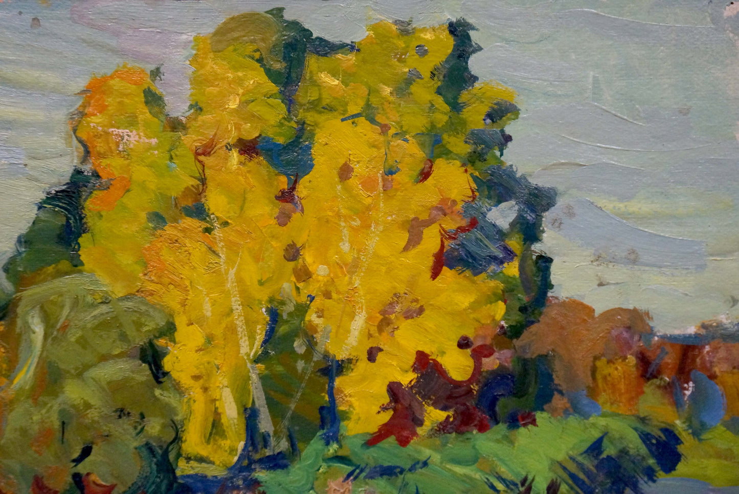 Oil painting Autumn landscape Fomin Anatoly Nikiforovich