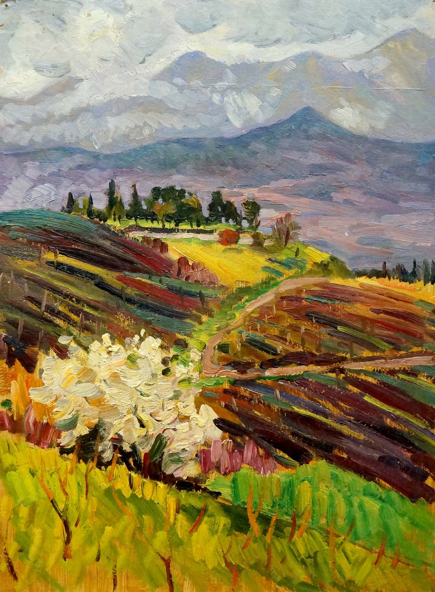 Oil painting Field landscape Kolomoitsev Petr Mikhailovich