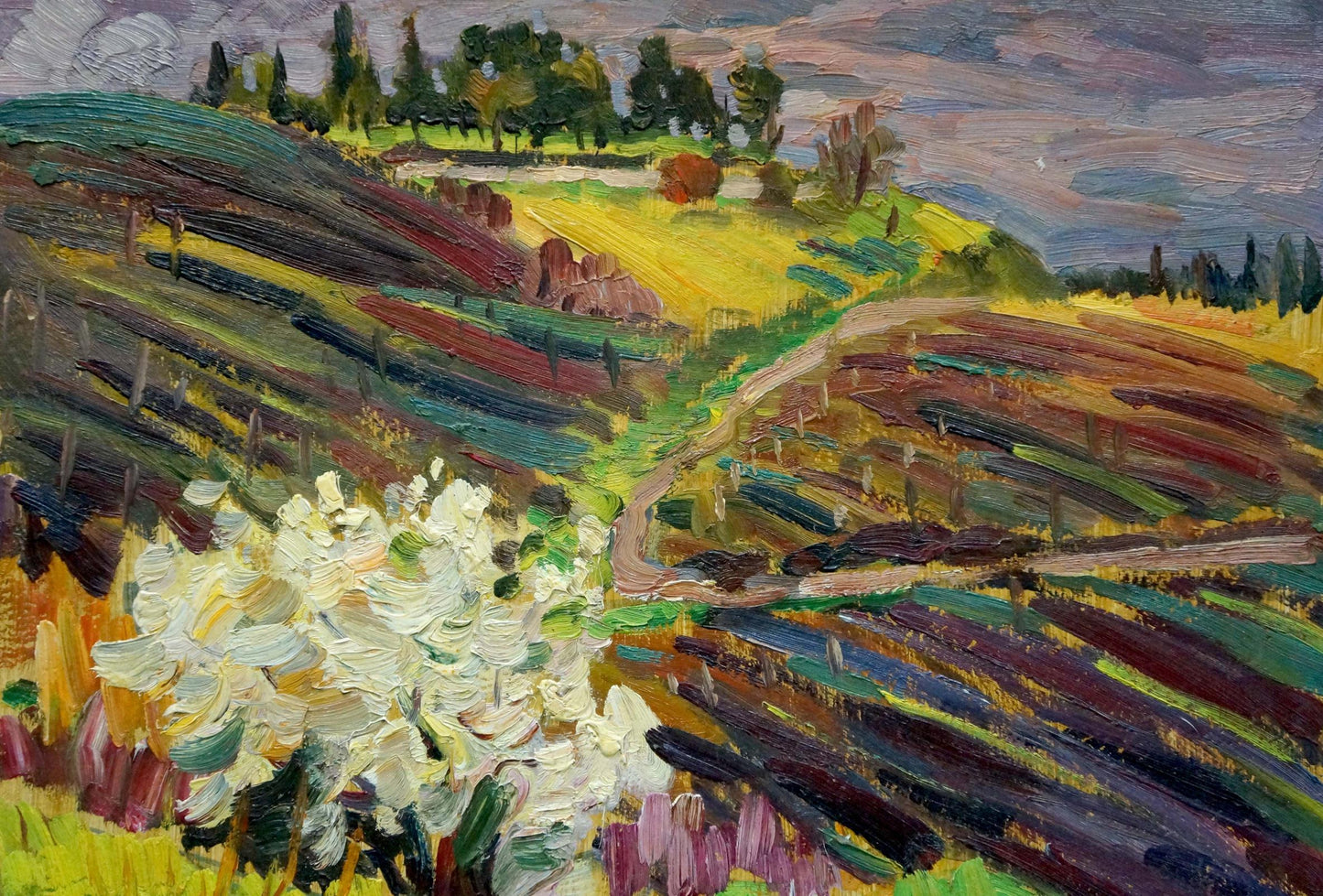 Oil painting Field landscape Kolomoitsev Petr Mikhailovich