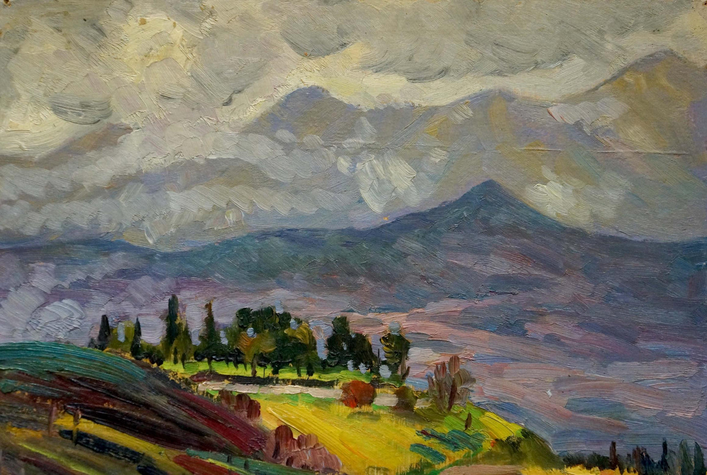 Oil painting Field landscape Kolomoitsev Petr Mikhailovich