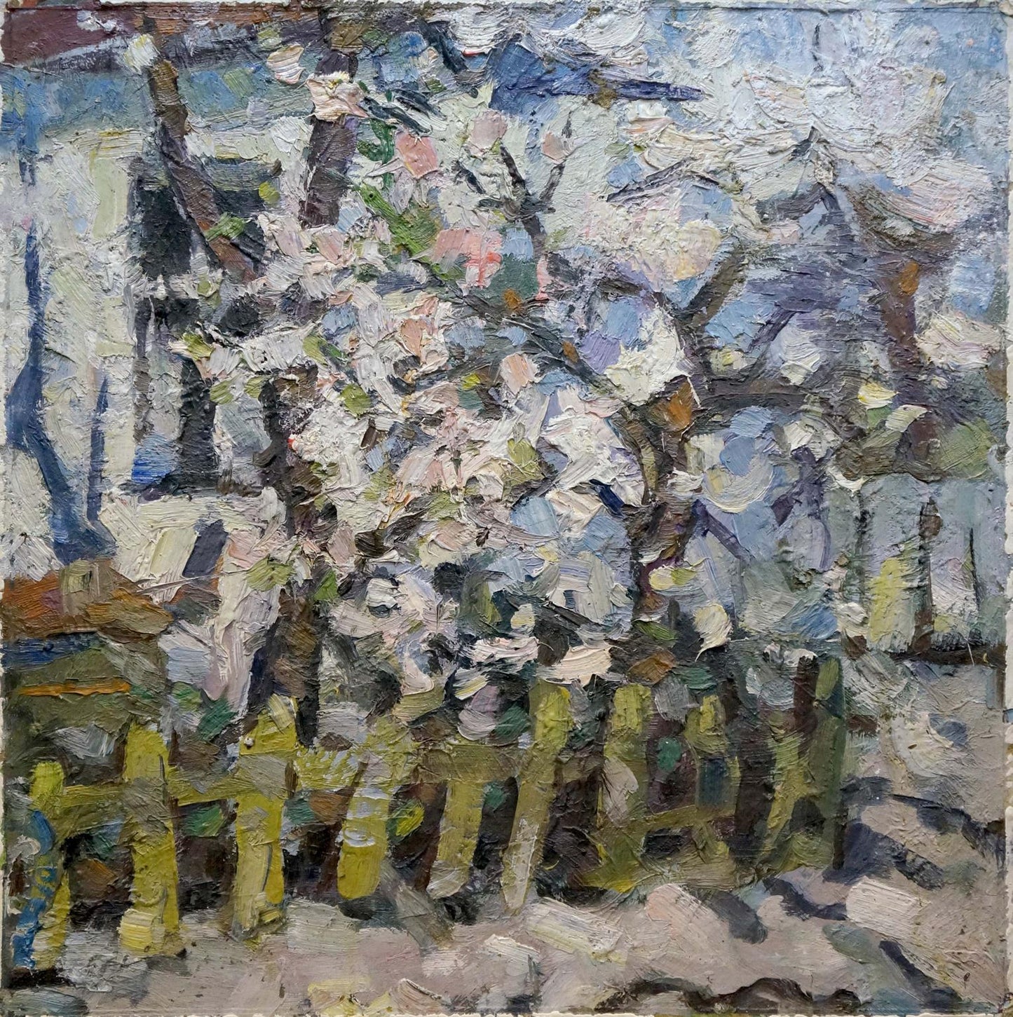 Oil painting Landscape from the yard Dupliy Sergey Alexandrovich