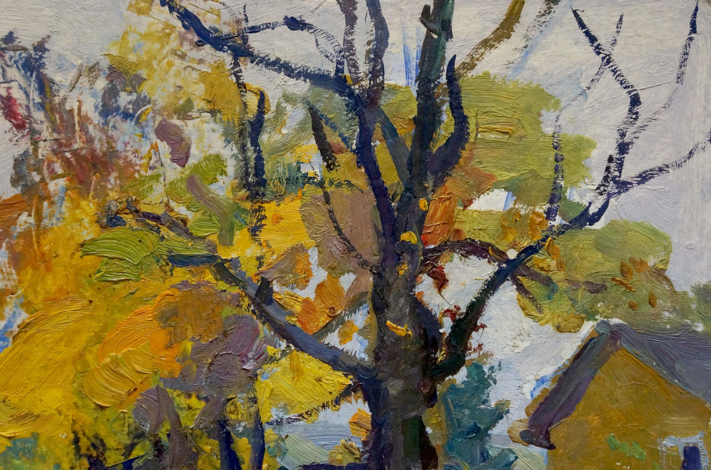Oil piece Forest Promenade by Moisey Faibovich Gantman