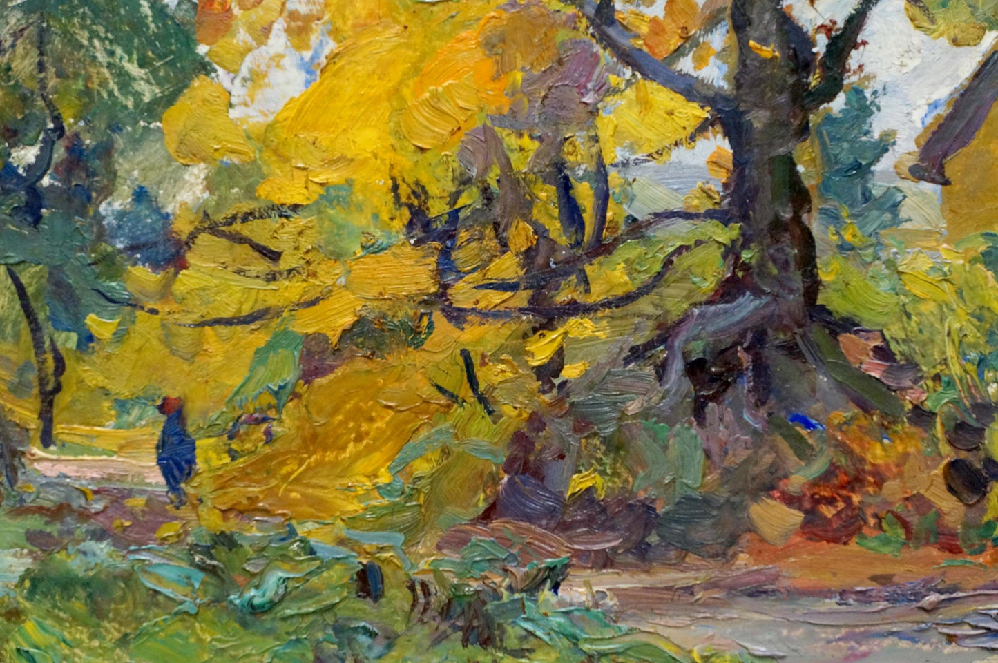Oil creation Forest Path Stroll by Moisey Faibovich Gantman