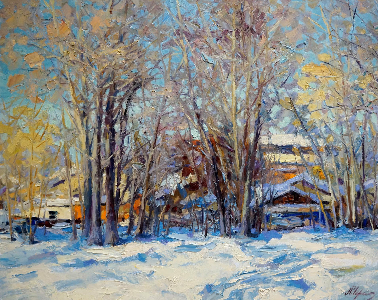 Oil painting Winter landscape Cherednichenko Alexander Nikolaevich
