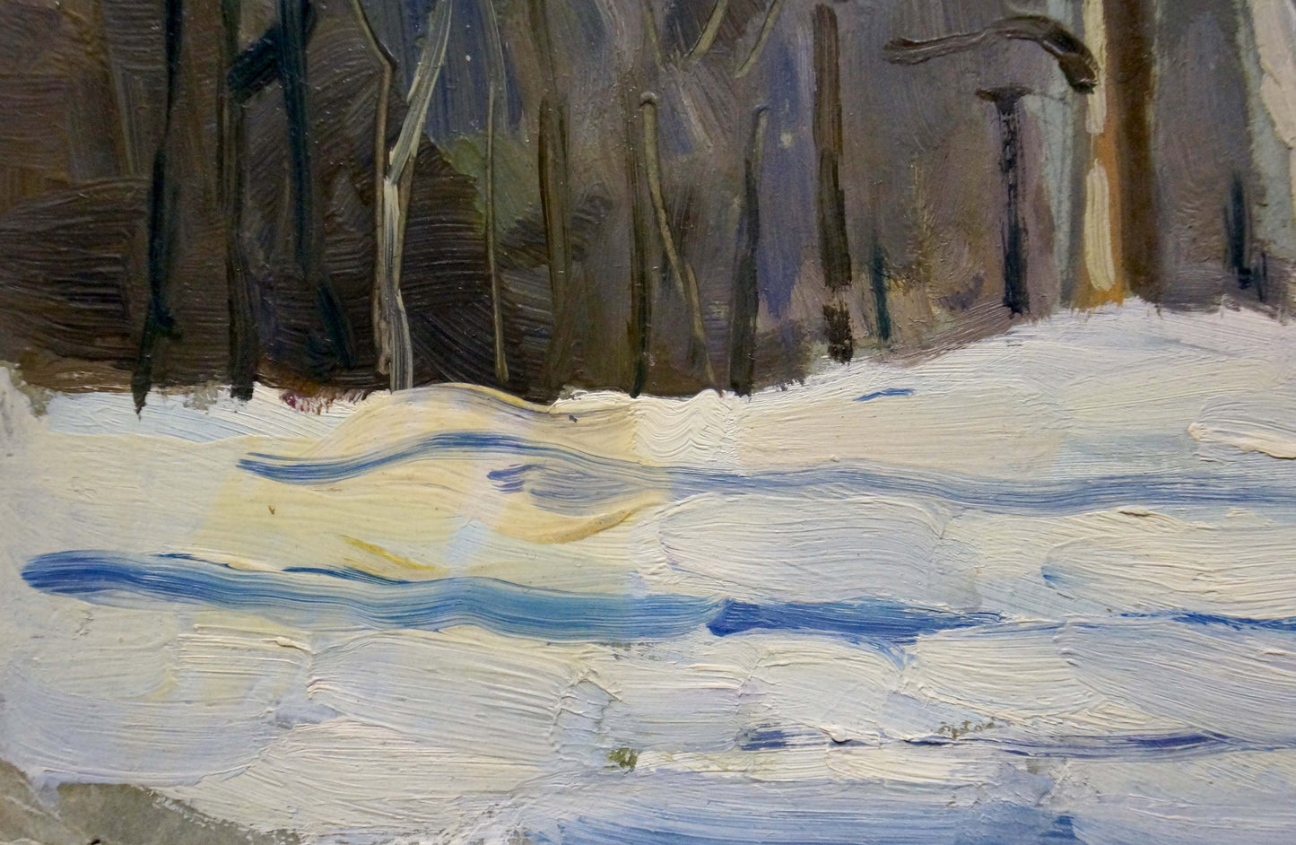 Oil painting Impenetrable winter forest Unknown artist