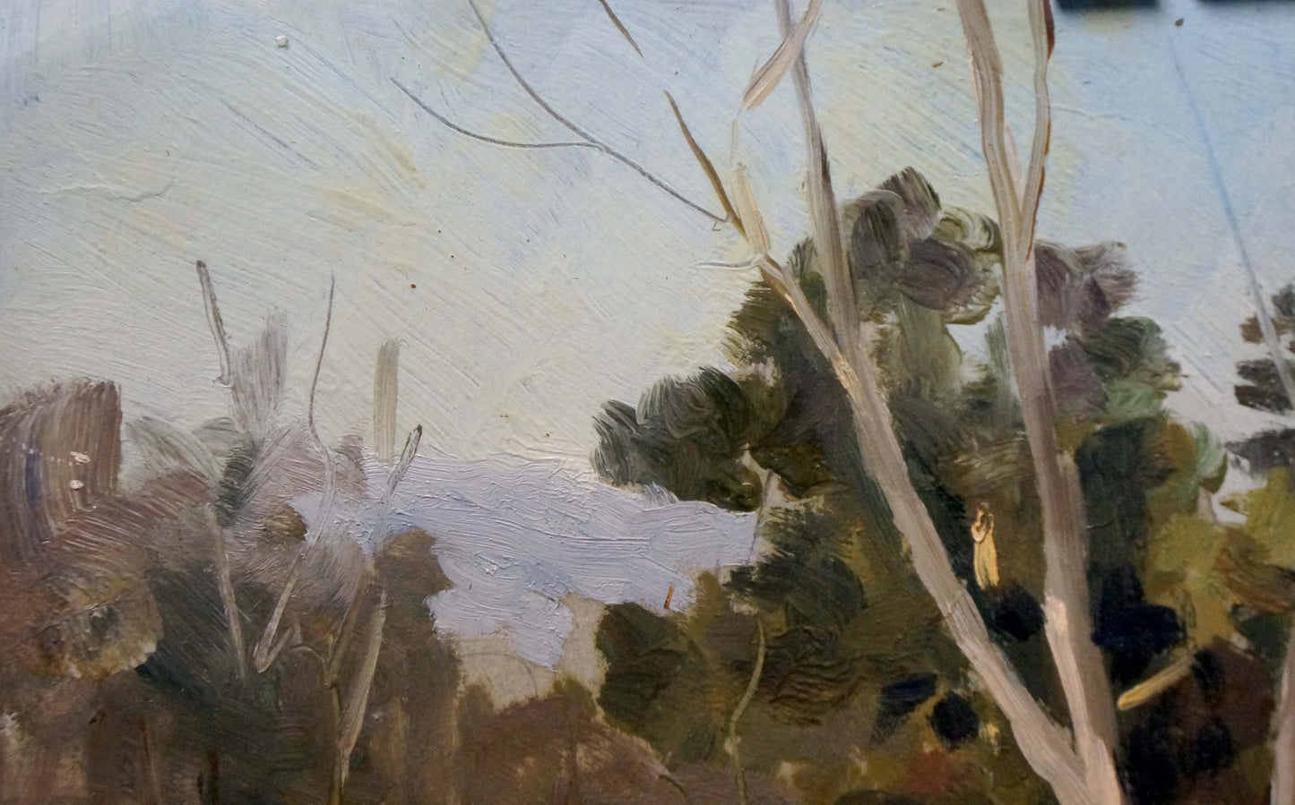 Oil painting Impenetrable winter forest Unknown artist