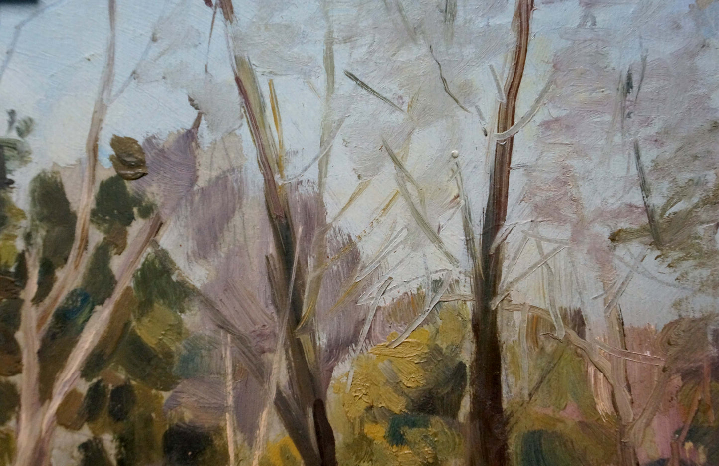 Oil painting Impenetrable winter forest Unknown artist