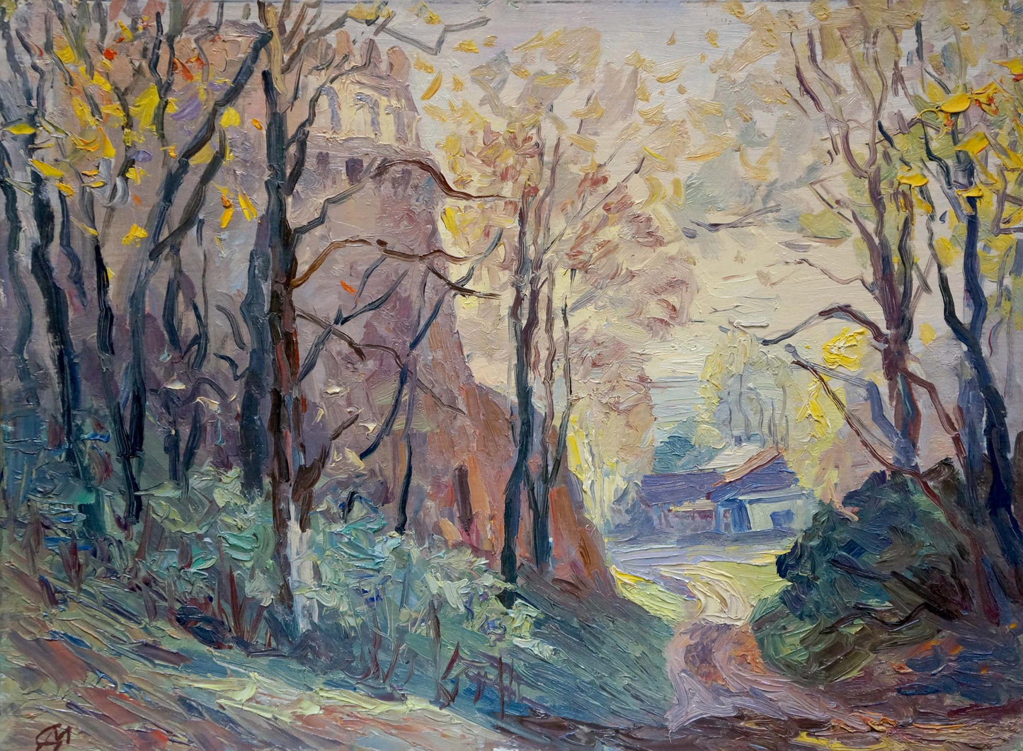 Oil painting Autumn has come