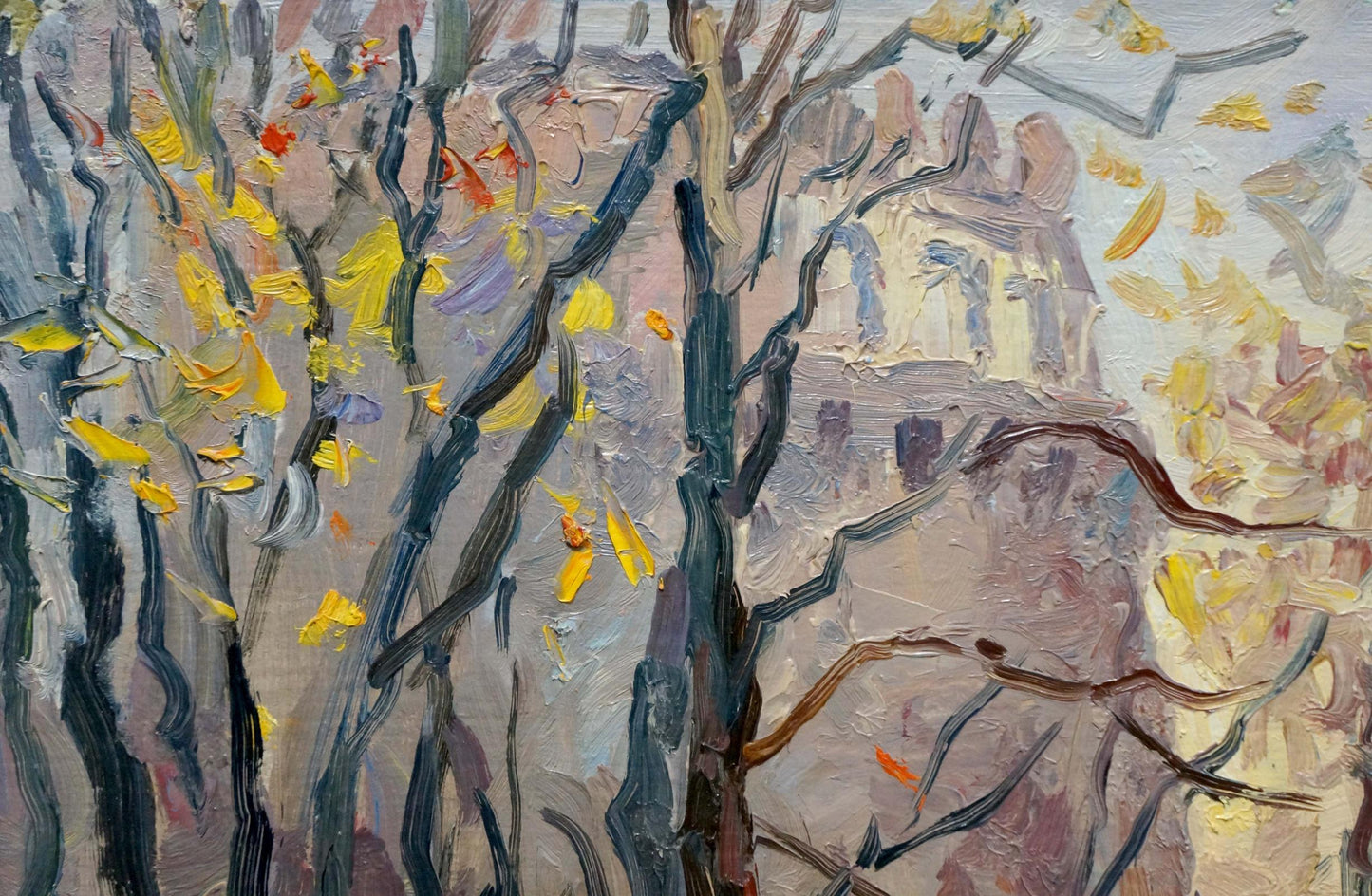 Oil painting Autumn has come