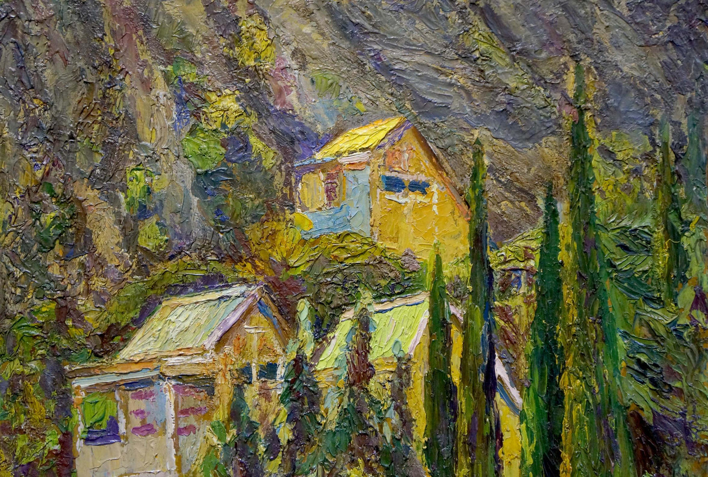 Oil painting Landscape with mountain
