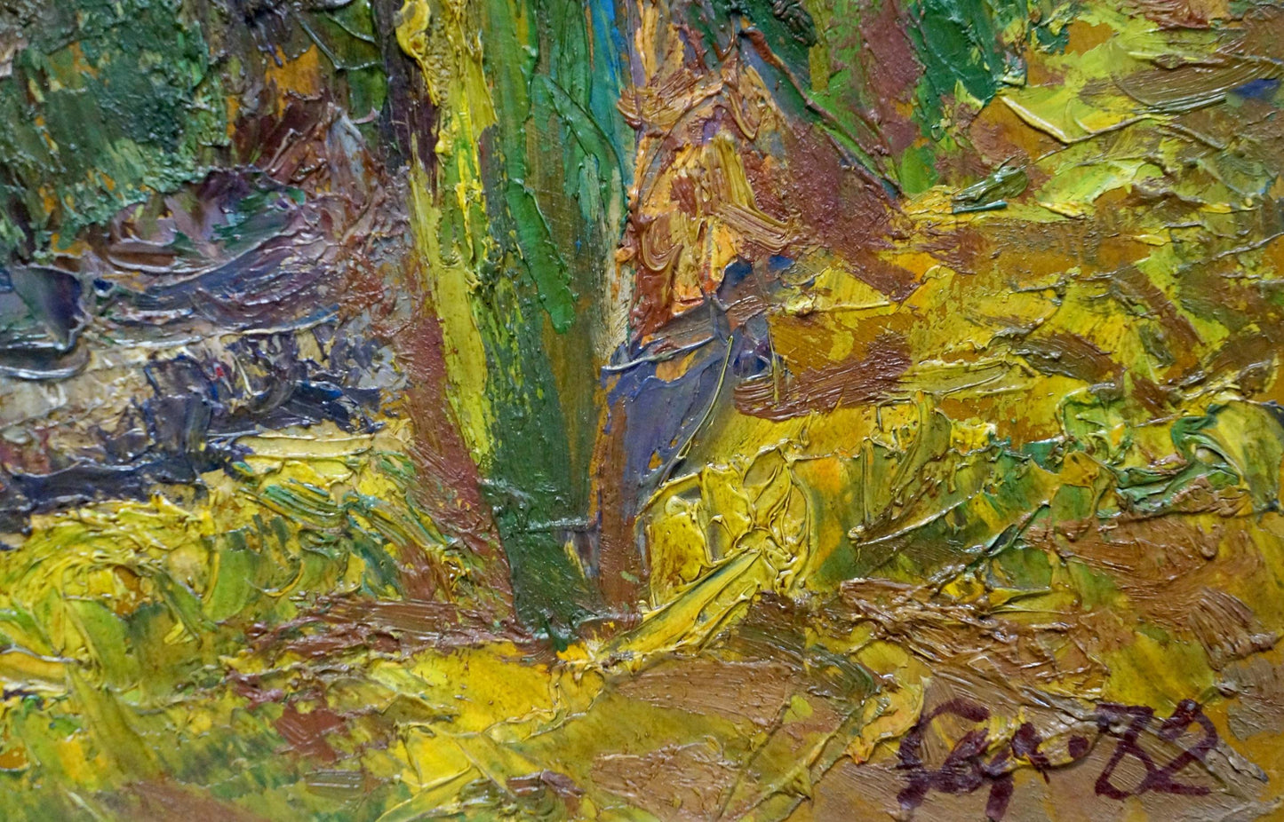 Oil painting Landscape with mountain