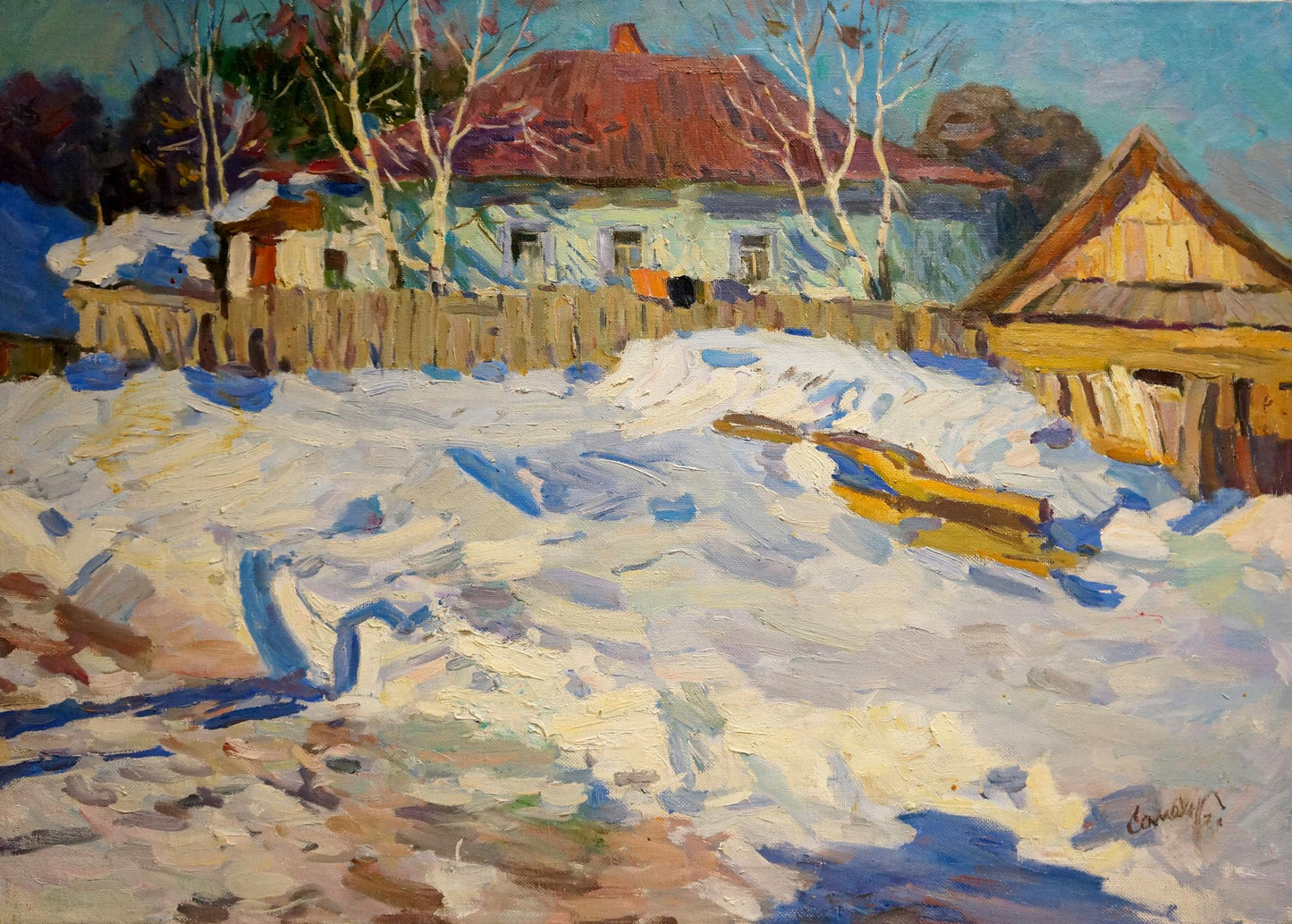 Oil painting Winter landscape Samokhvalov A.N.