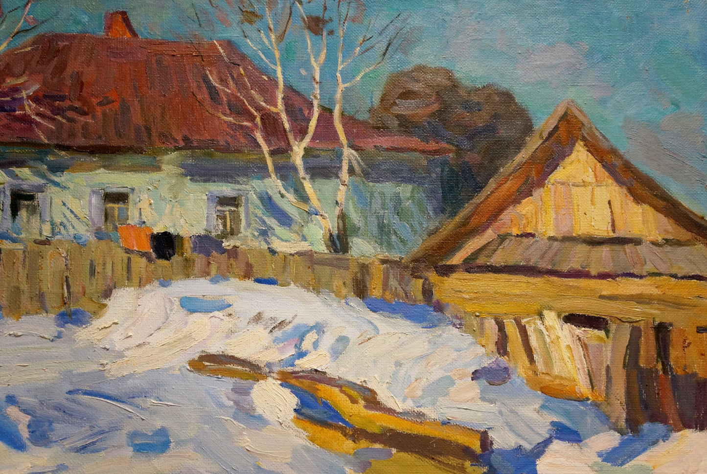 Oil painting Winter landscape Samokhvalov A.N.