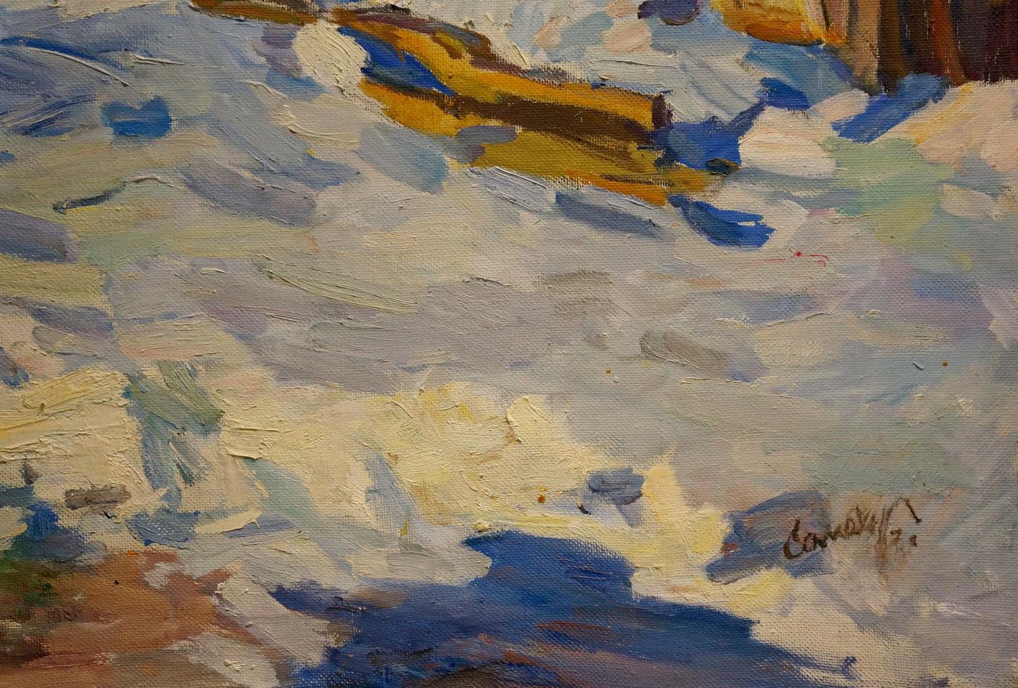 Oil painting Winter landscape Samokhvalov A.N.