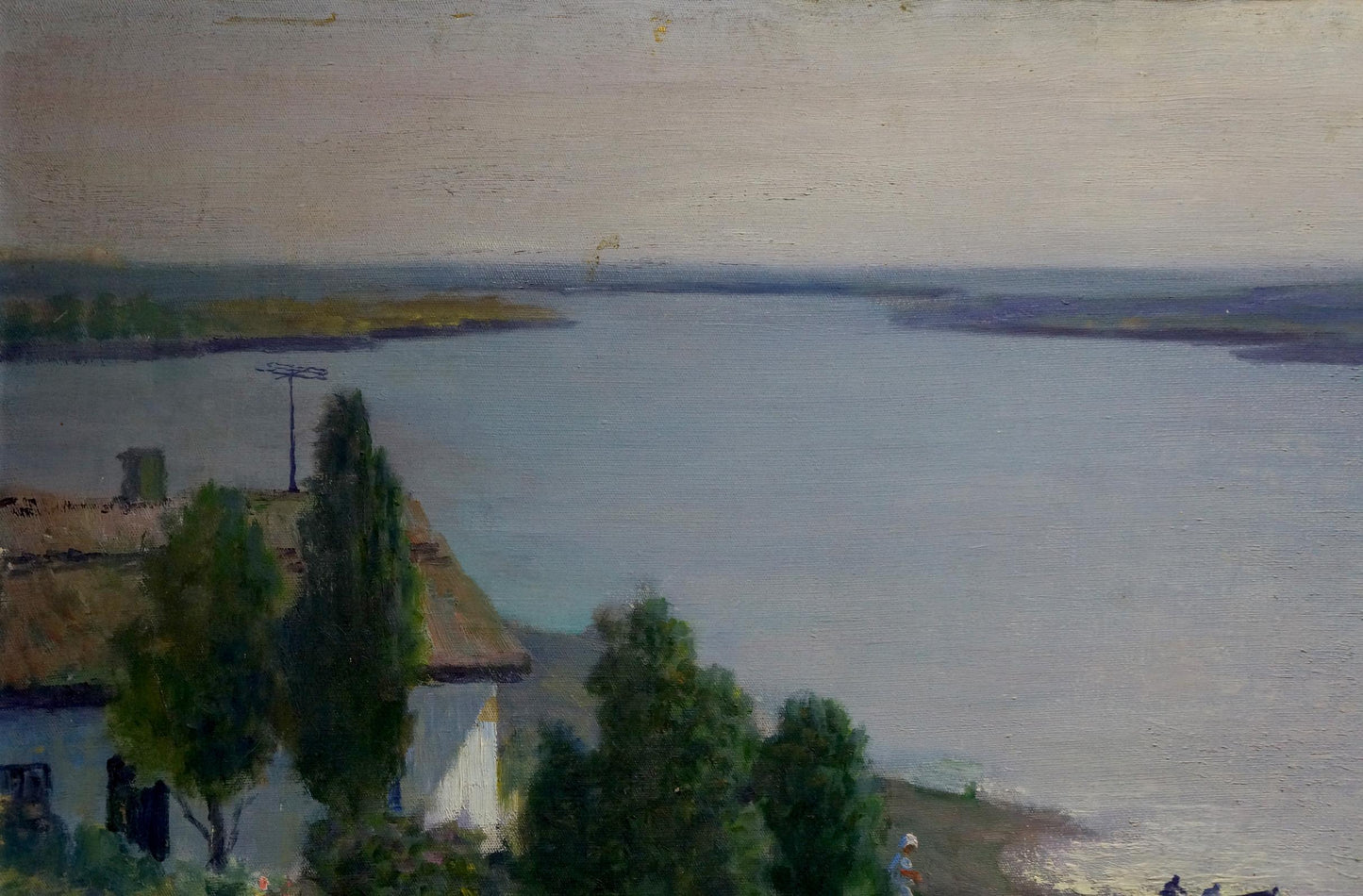 Oil painting River flows