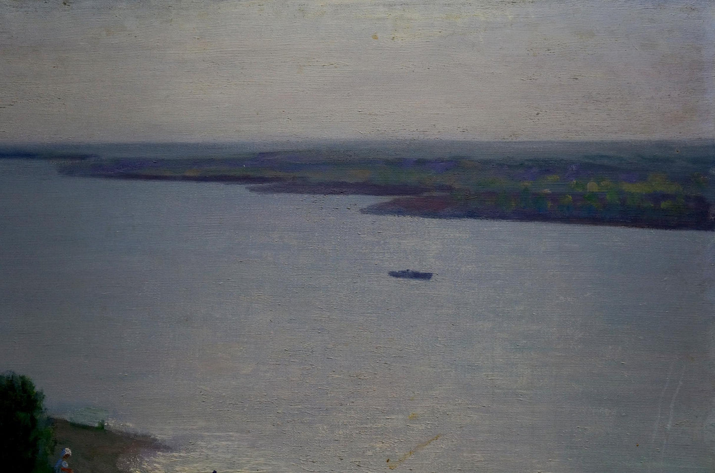 Oil painting River flows