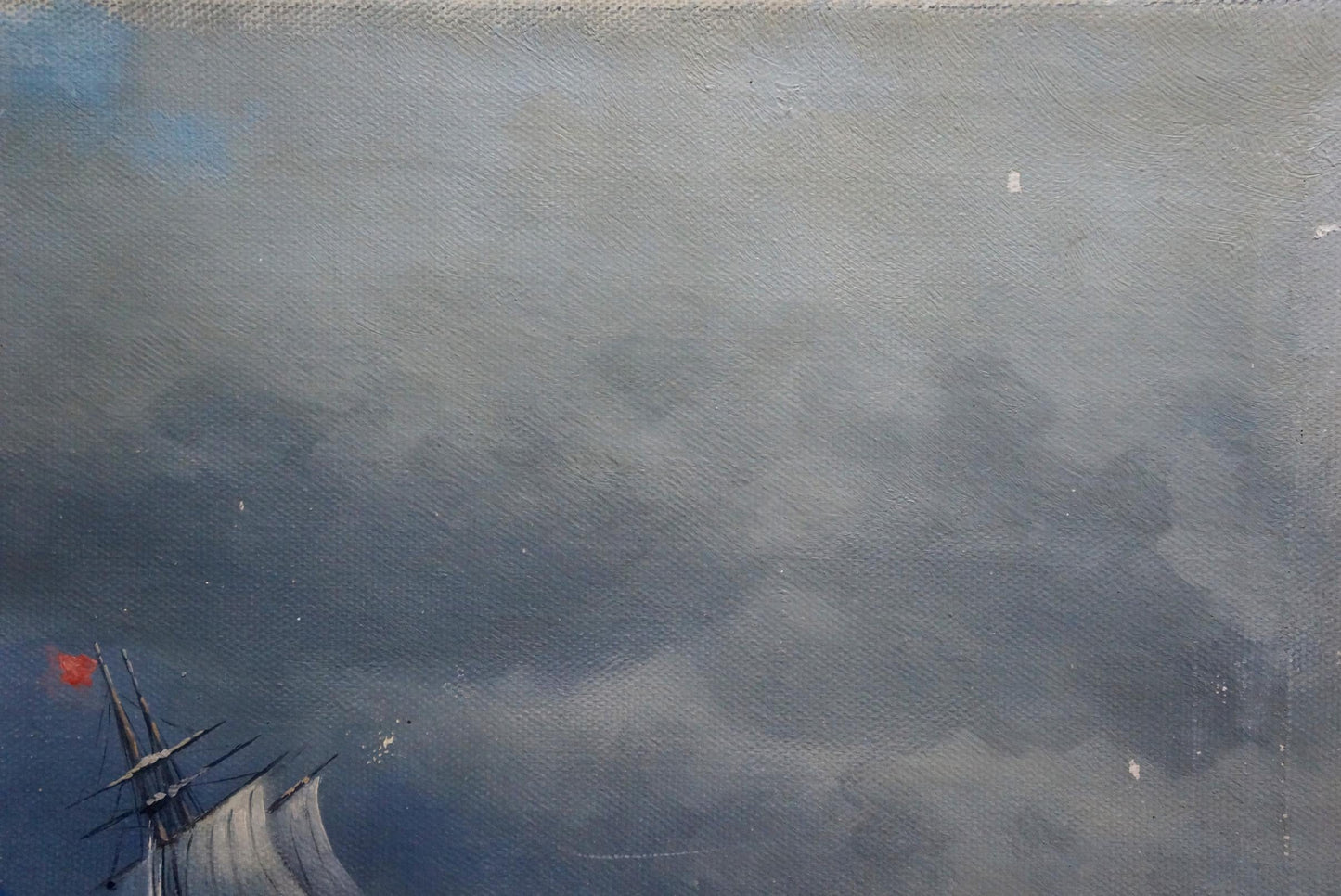 Oil painting The ship was caught in a storm Unknown artist