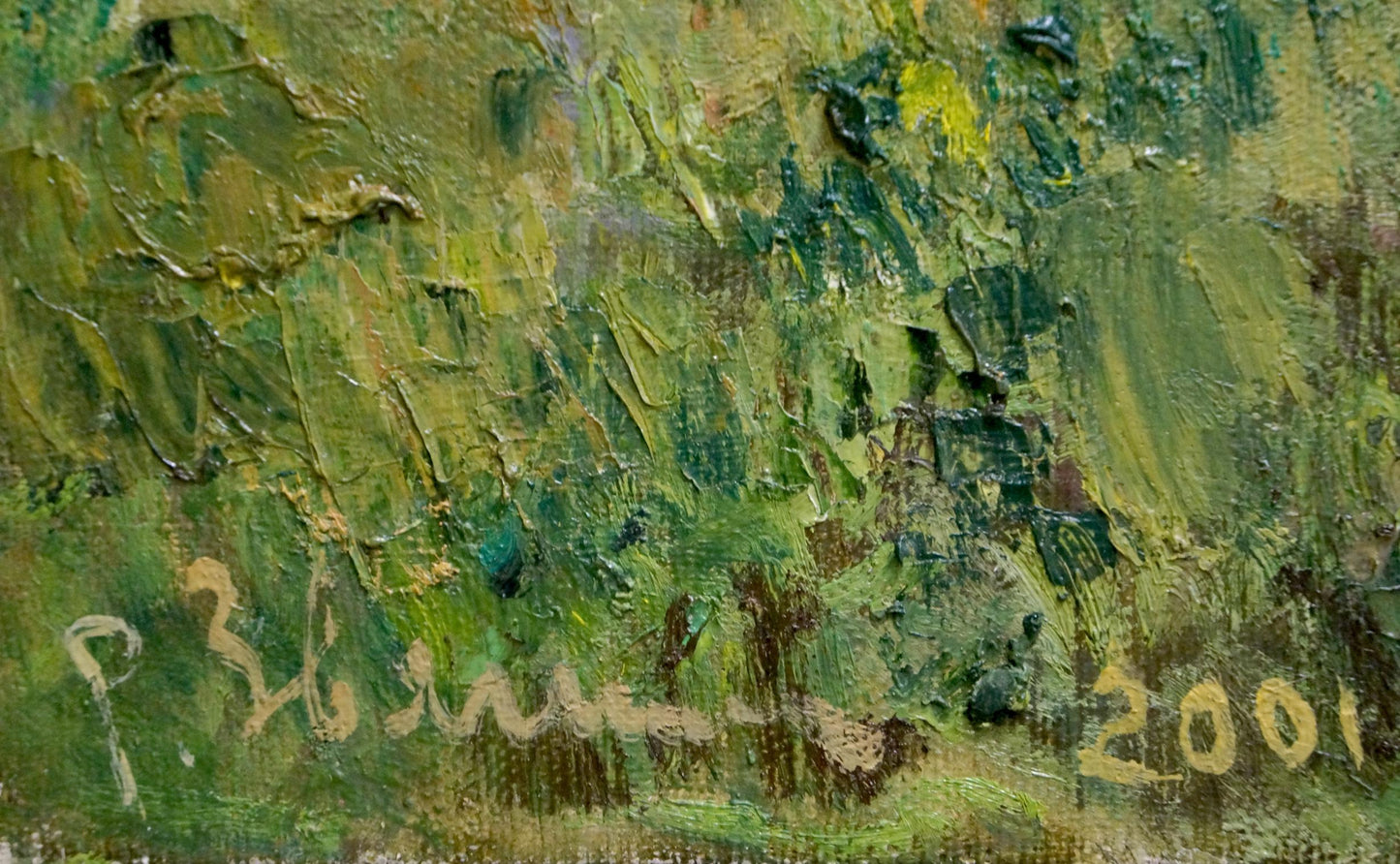 The picturesque landscape in the oil painting by Rostislav Mikhailovich Zvyagintsev
