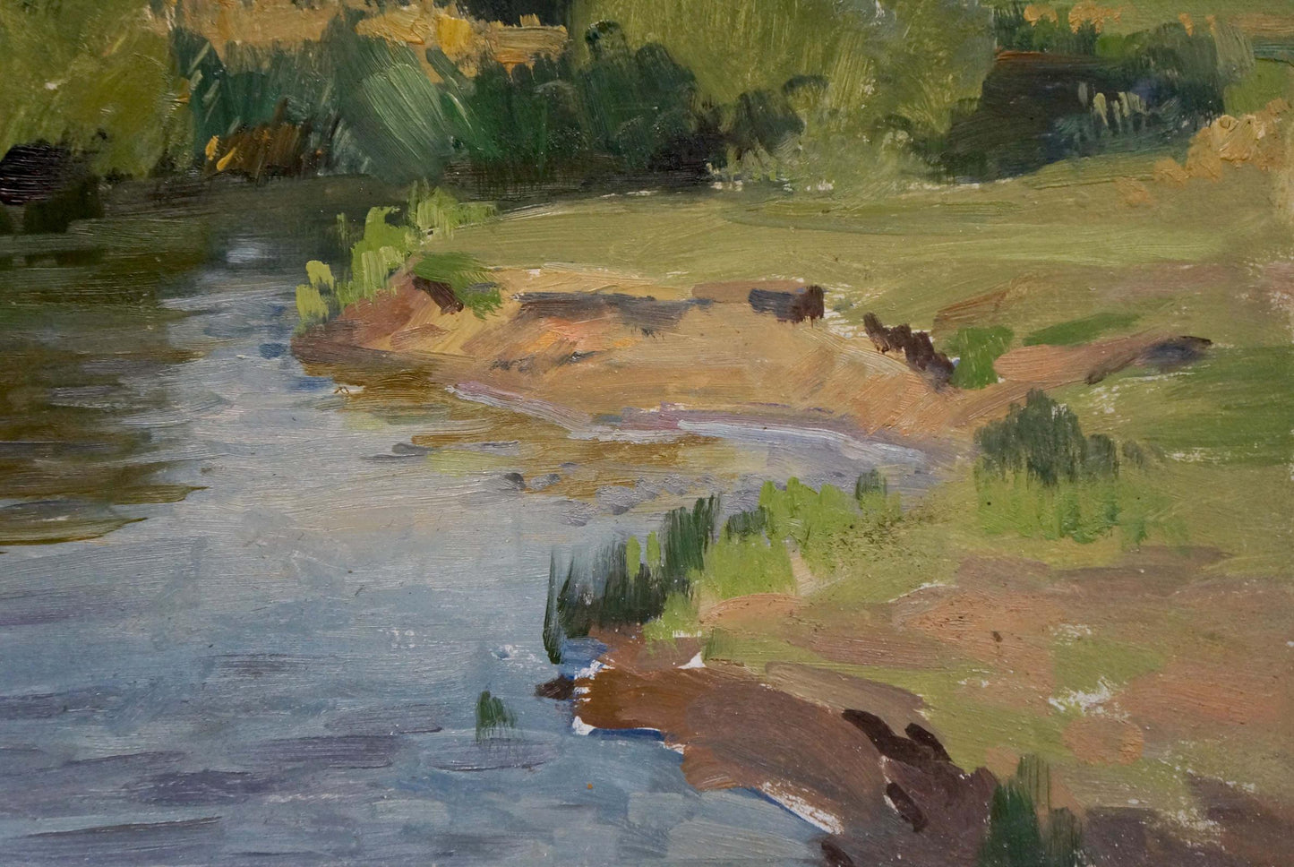 Oil painting Lake landscape Gantman Moses Faybovich