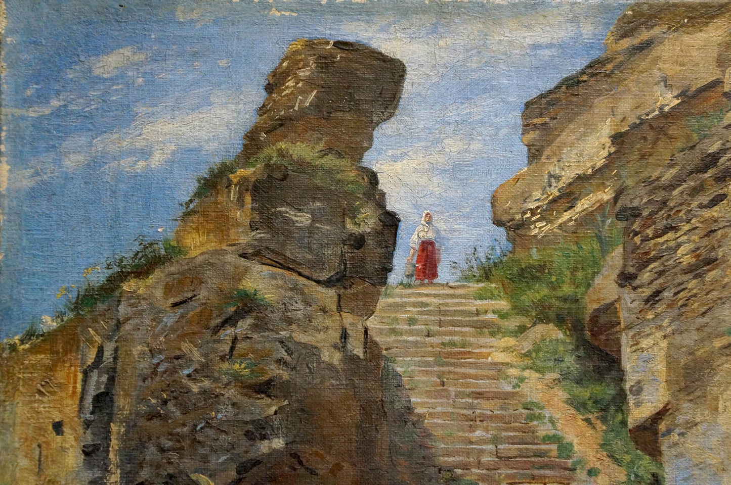 Oil painting Ancient buildings