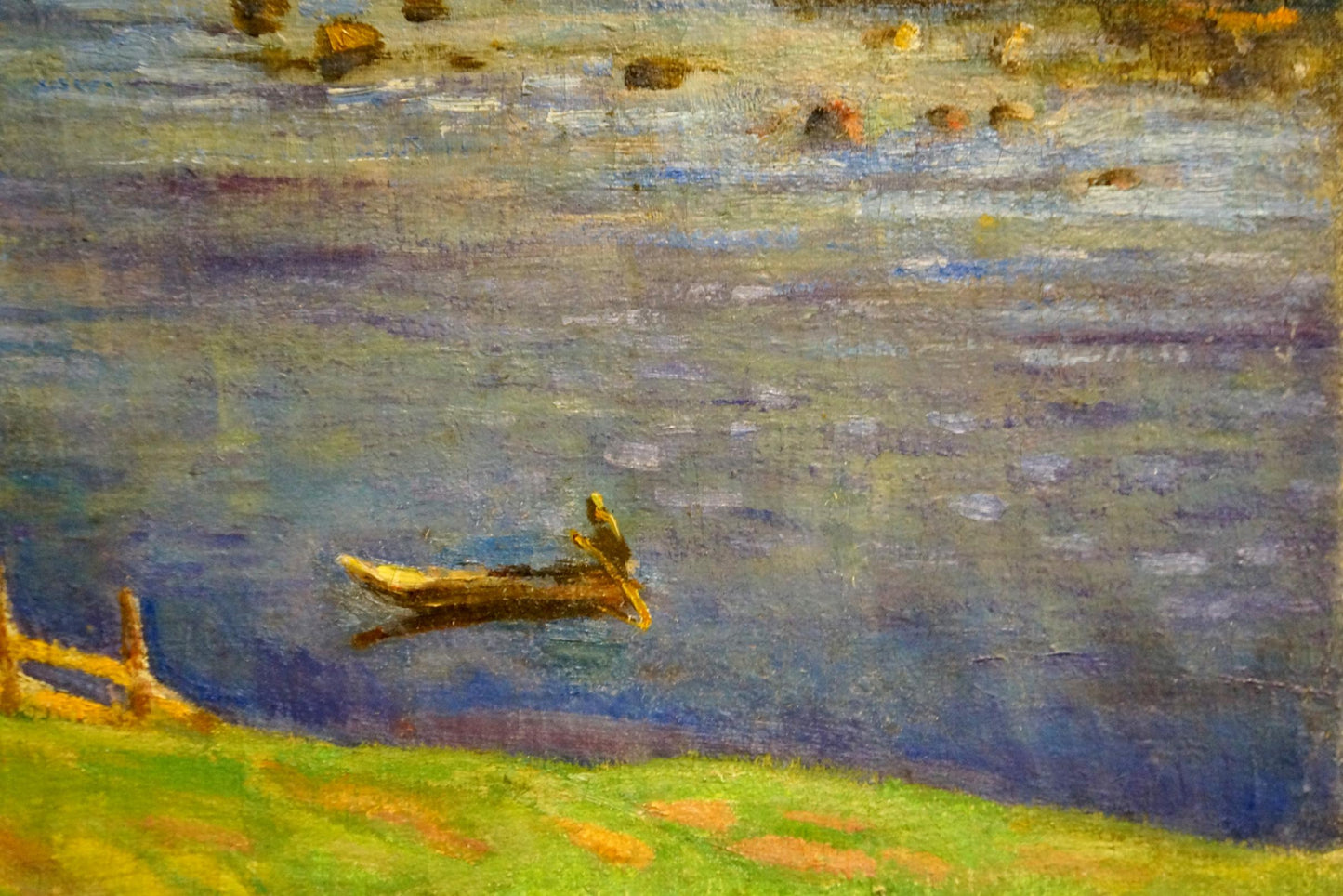 Oil painting River landscape Nevkrytyy D. N.