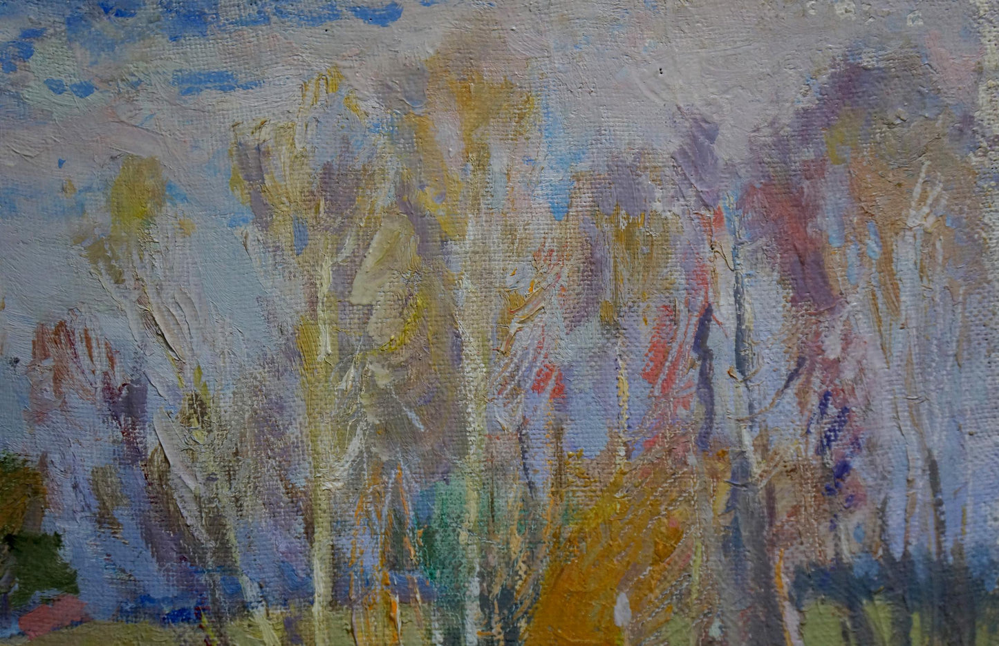 Oil painting River thawing season Alexander Mynka