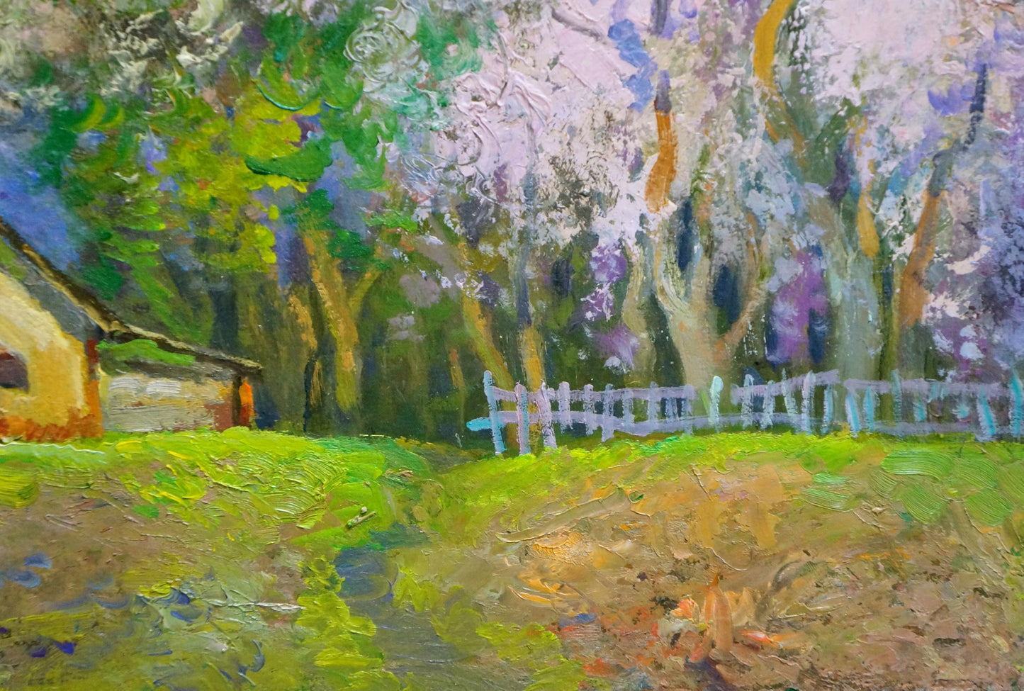 Oil painting Trees are blooming Mynka Alexander Fedorovich