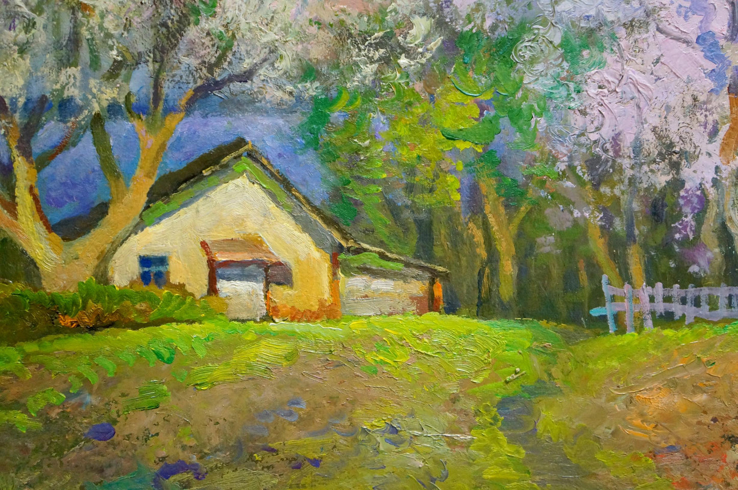 Oil painting Trees are blooming Mynka Alexander Fedorovich