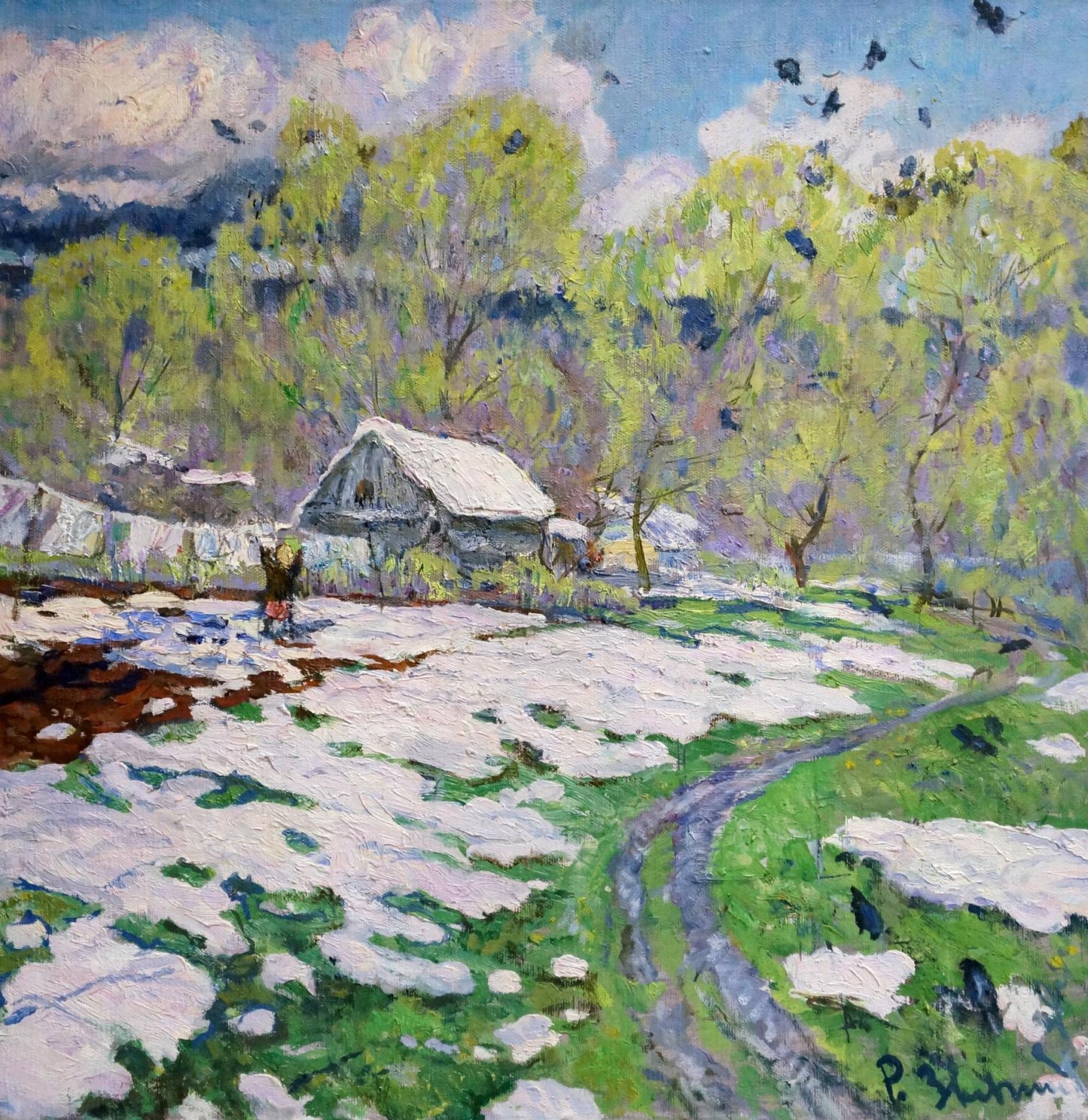 Oil painting End of winter Zvyagintsev Rostislav Mikhailovich