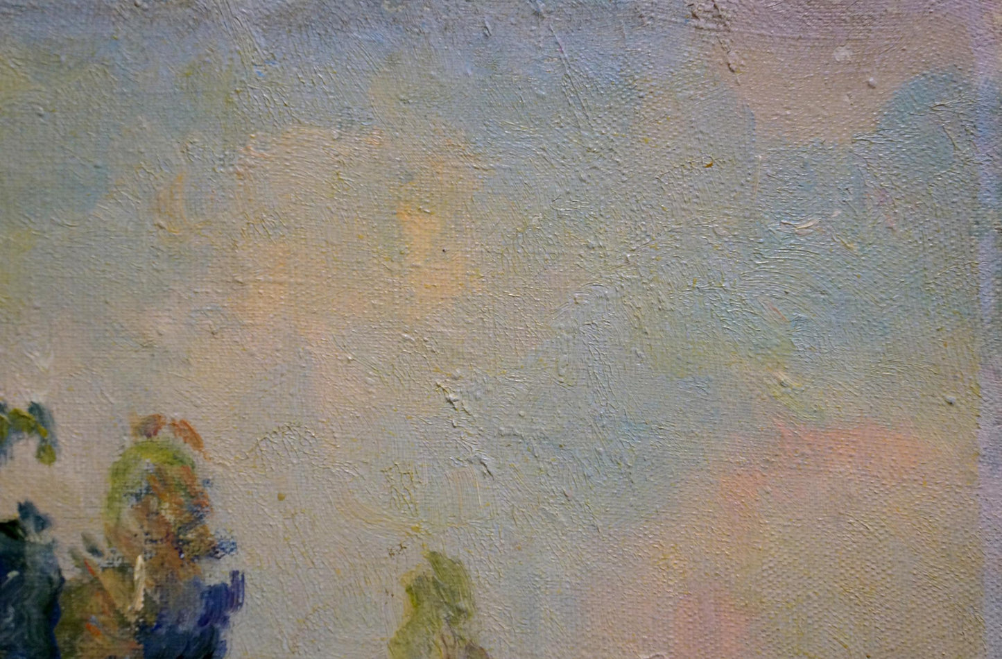Oil painting Summer landscape with lake Vasily Nepiypivo