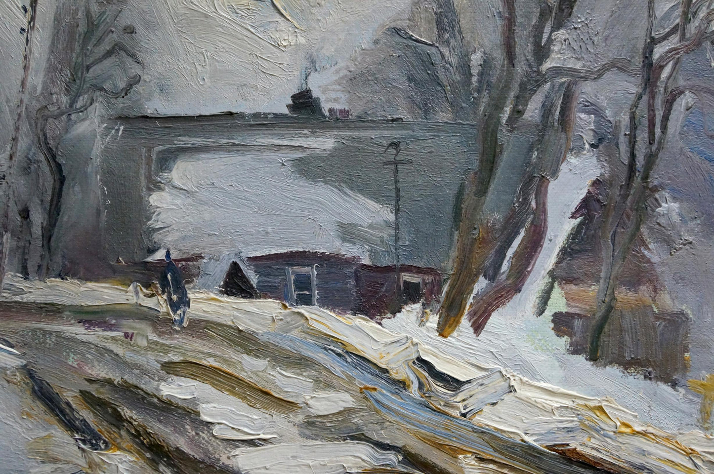 Oil painting A blizzard is coming Unknown artist