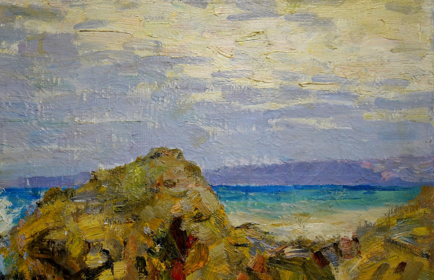 Oil painting Waves crash on the shore Petr Kolomoitsev