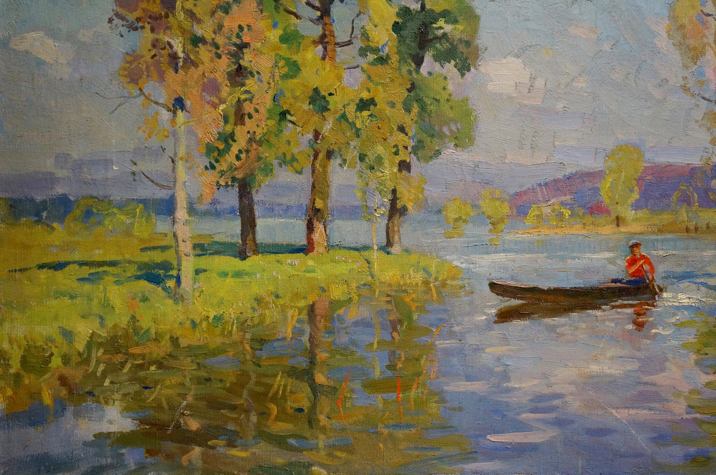 Oil painting River landscape Khodchenko Lev Pavlovich