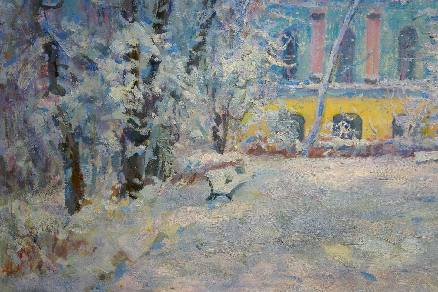 Oil painting Winter landscape Sabadysh Petr Evlampievich