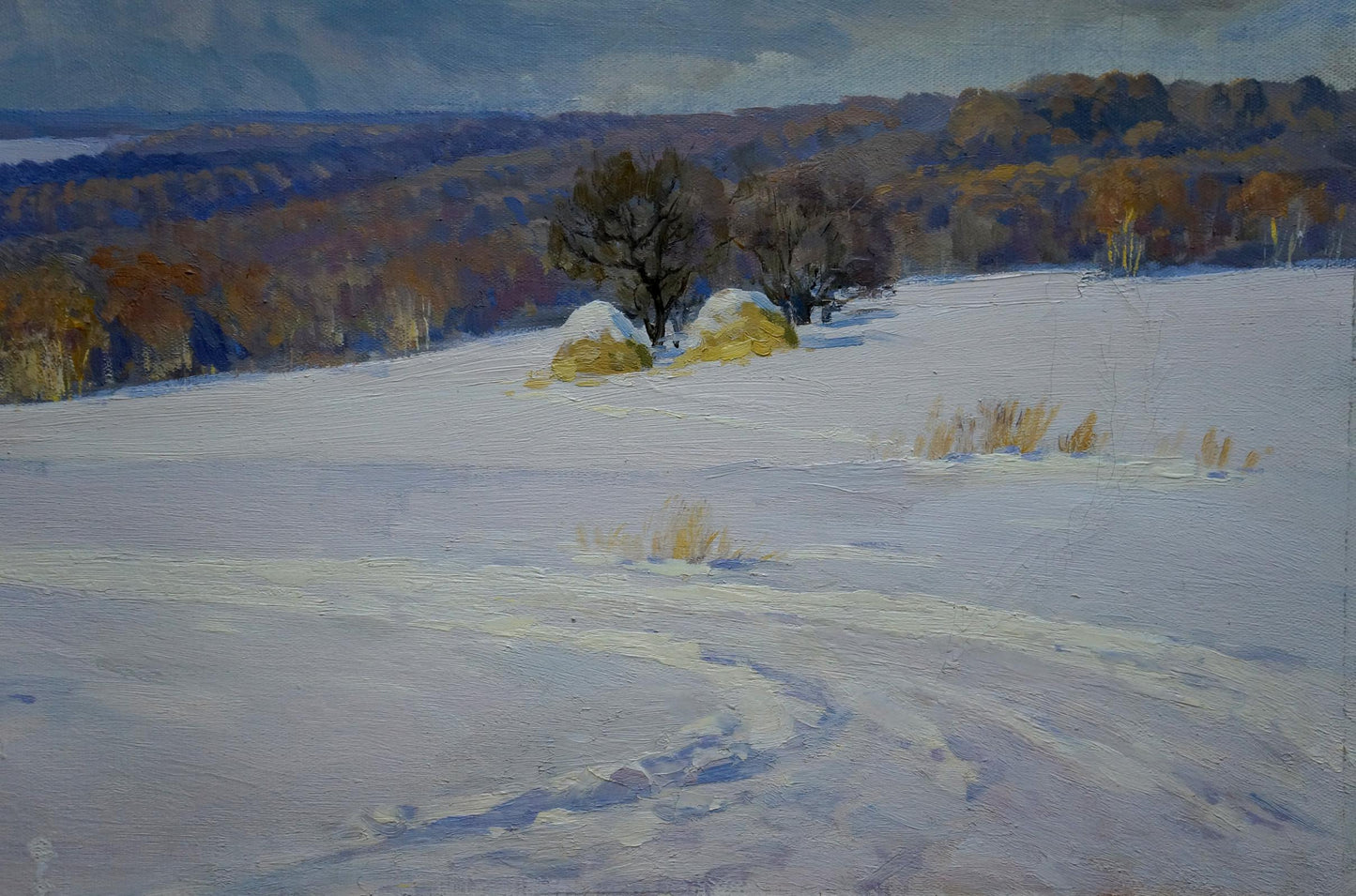 Oil painting Winter landscape Litovchenko Boris Alexandrovich