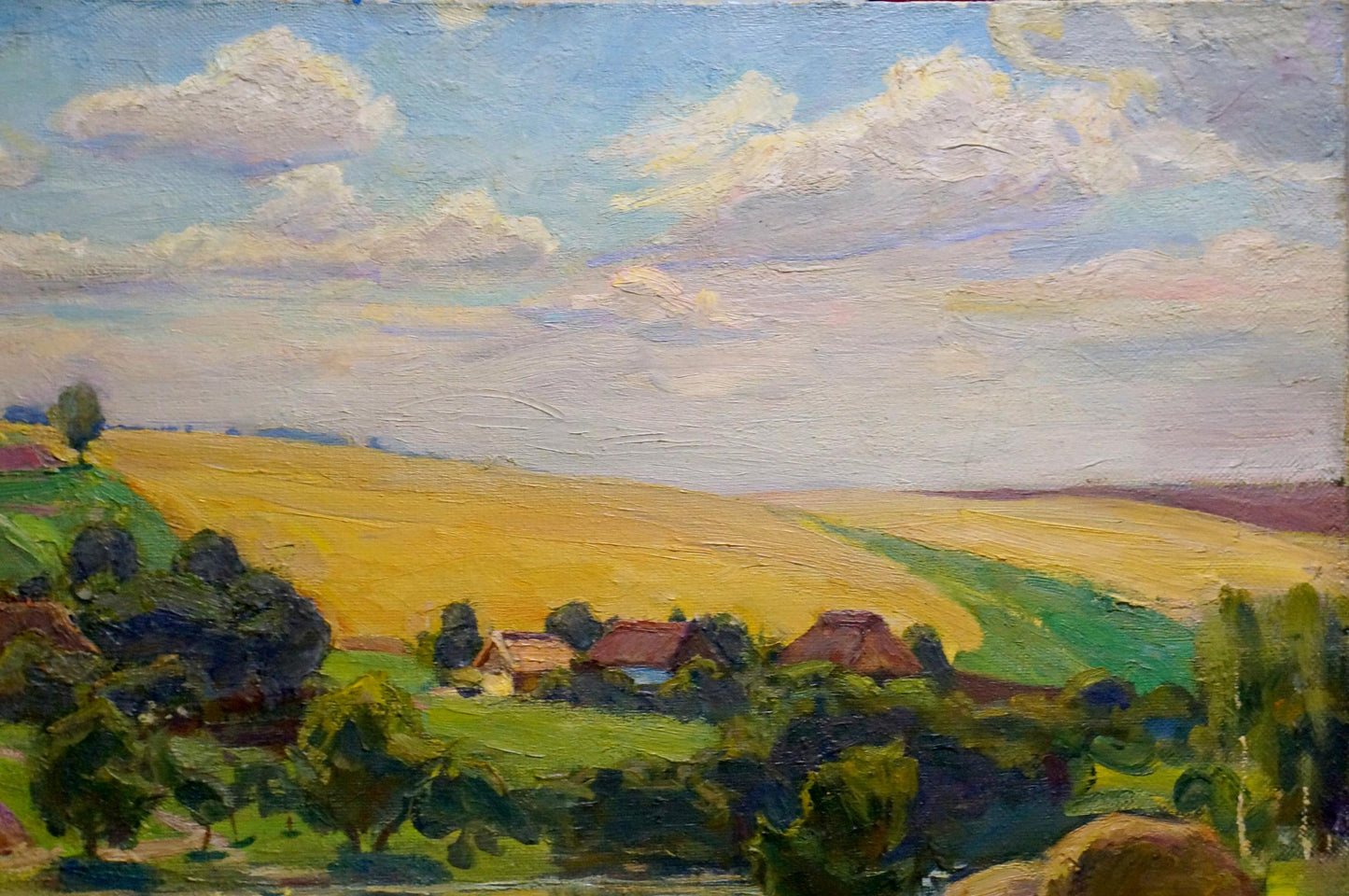 Oil painting Haystacks Basanets Yuri Petrovich
