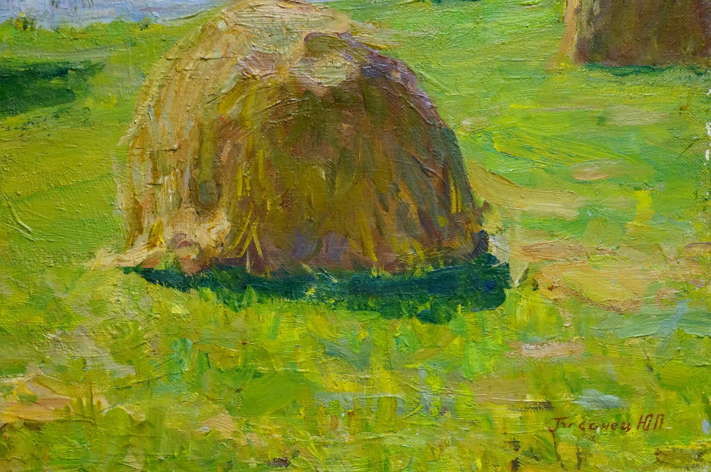 Oil painting Haystacks Basanets Yuri Petrovich