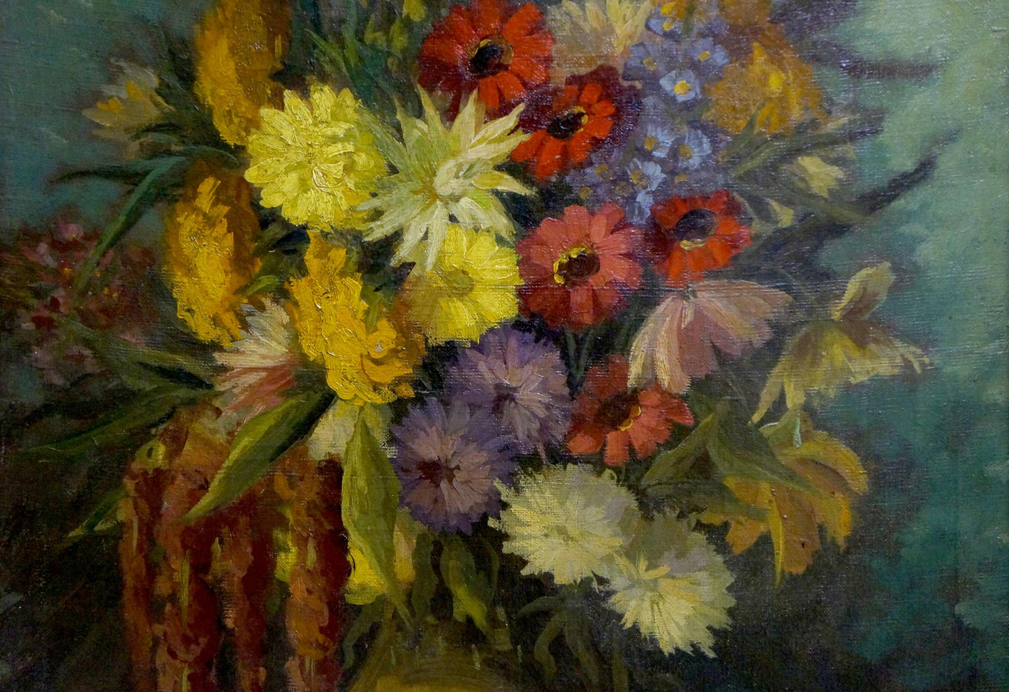 Oil painting Bouquet of Native Flowers European artist