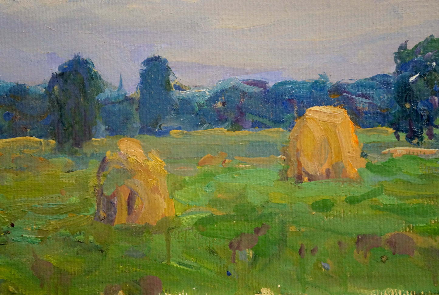 Oil painting Haystacks Fomin Anatoly Nikiforovich